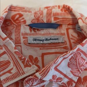 Tommy Bahama Coral and White Tropical Shirt